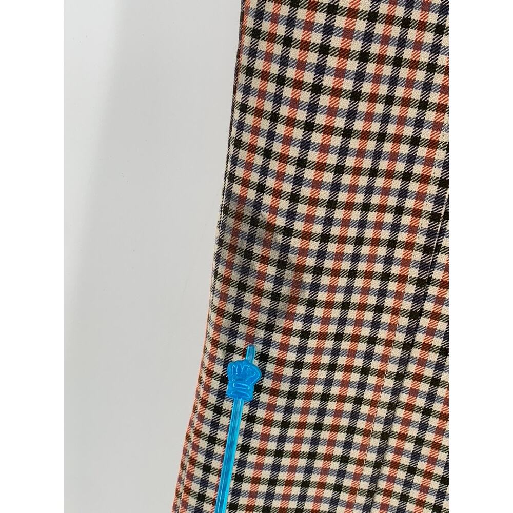 TORY BURCH Women's Orange-Black-Beige Gingham Flare Pants SZ 8(L) - Picture 7 of 10